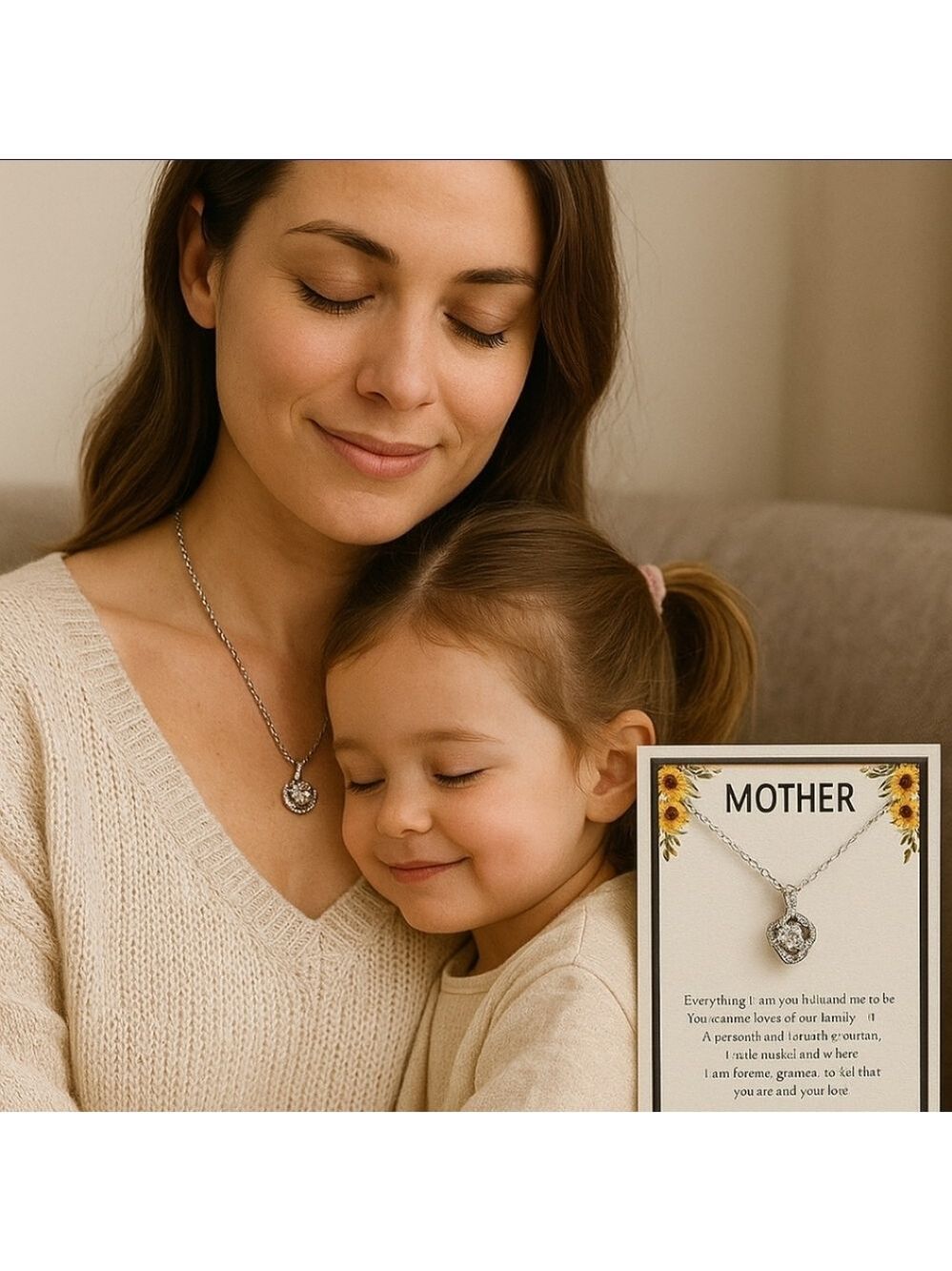 Handcrafted Mother's Day Necklace Silver  Stainless Steel The Love Knot Necklace